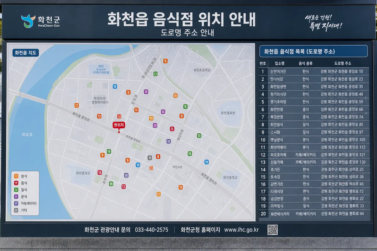 화천읍 음식점 위치 정보 안내 이미지