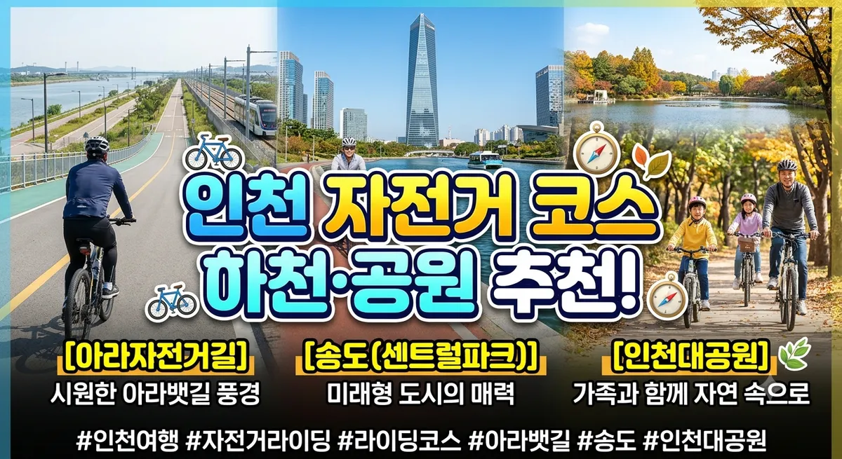 인천 자전거 코스 하천·공원 추천 대표 이미지