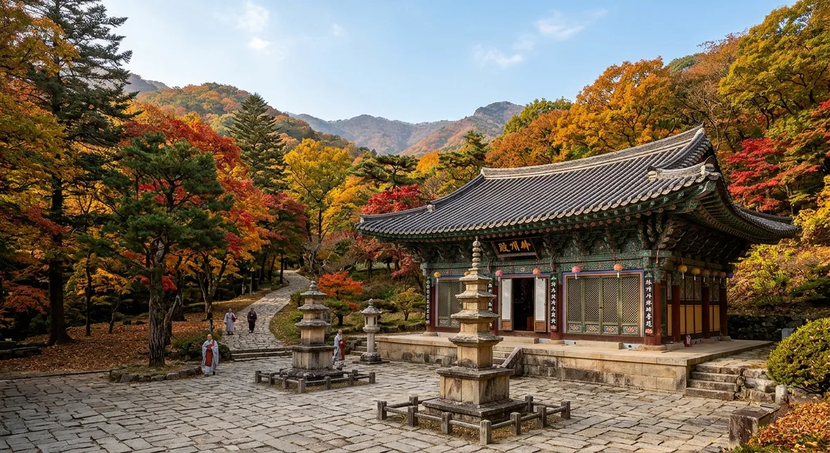 강화 교동도 화개산 자락에 자리한 고즈넉한 화개사 사찰 풍경